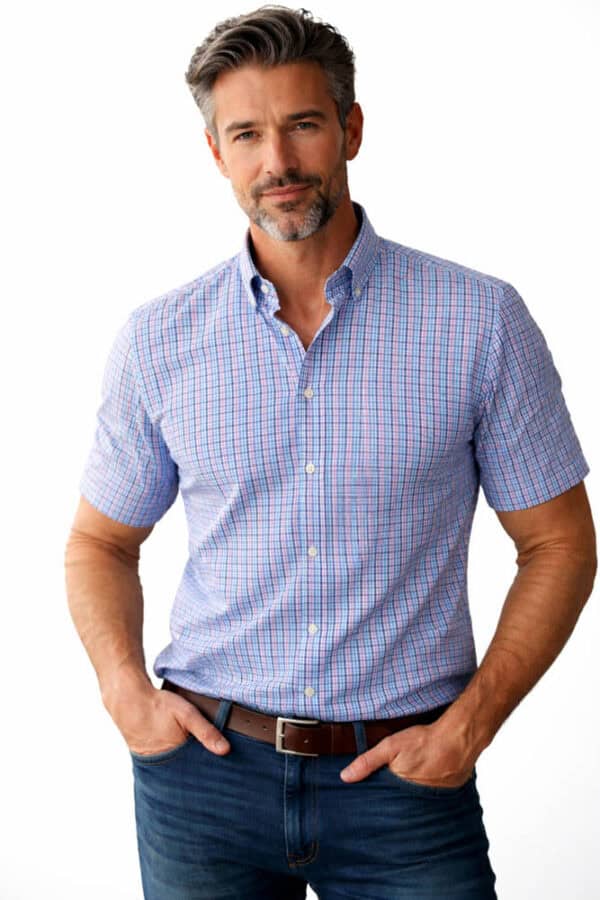 SHORT SLEEVE SMALL CHECK SHIRT