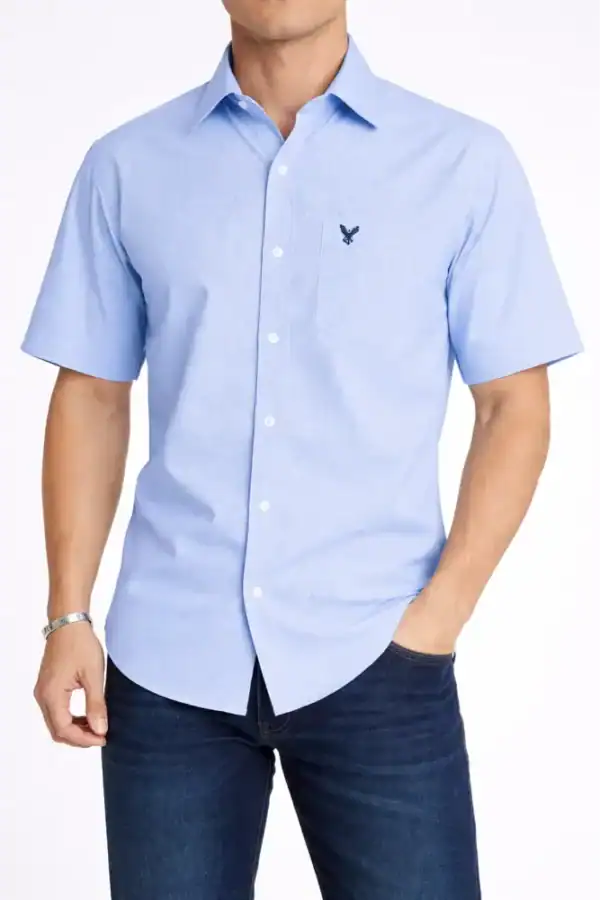 Short Sleeved Small Check Shirt