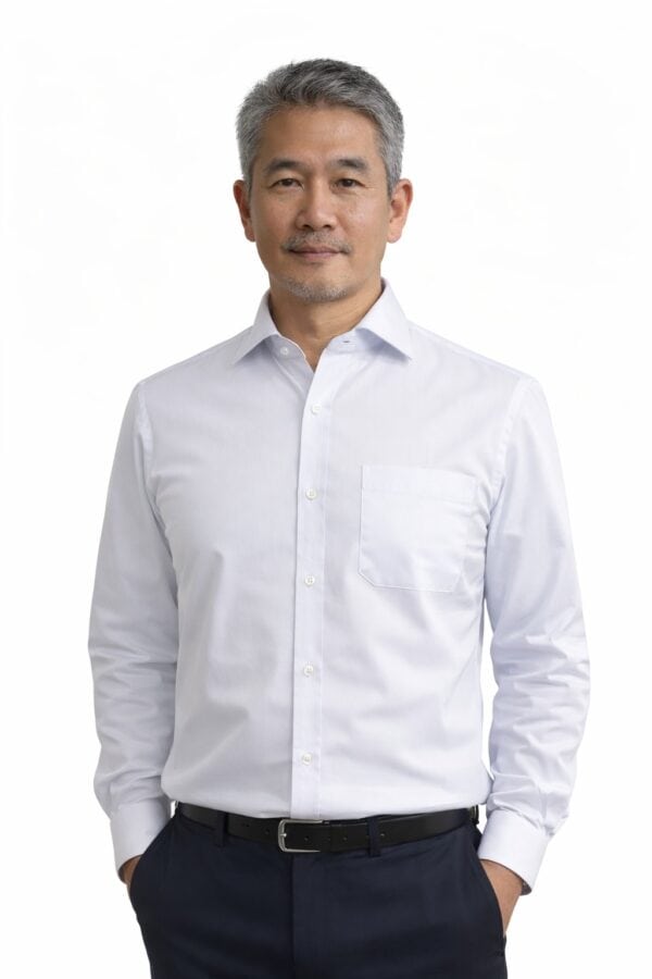 LONG SLEEVE DUO CUFF WHITE SHIRT